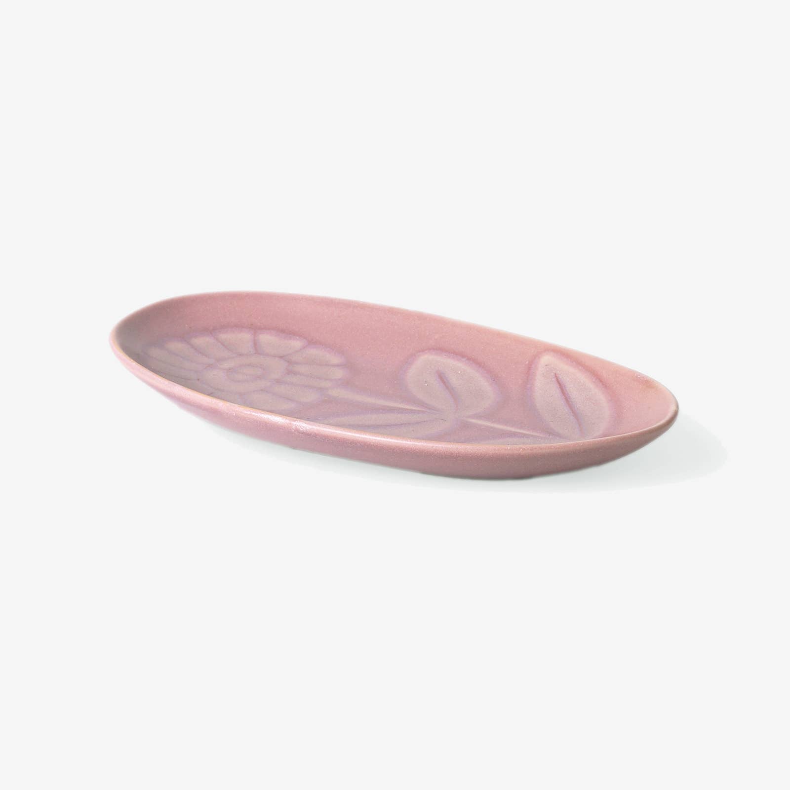 Oval Flower Trinket Tray-Ceramic Ring Dish-Jewelry Tray