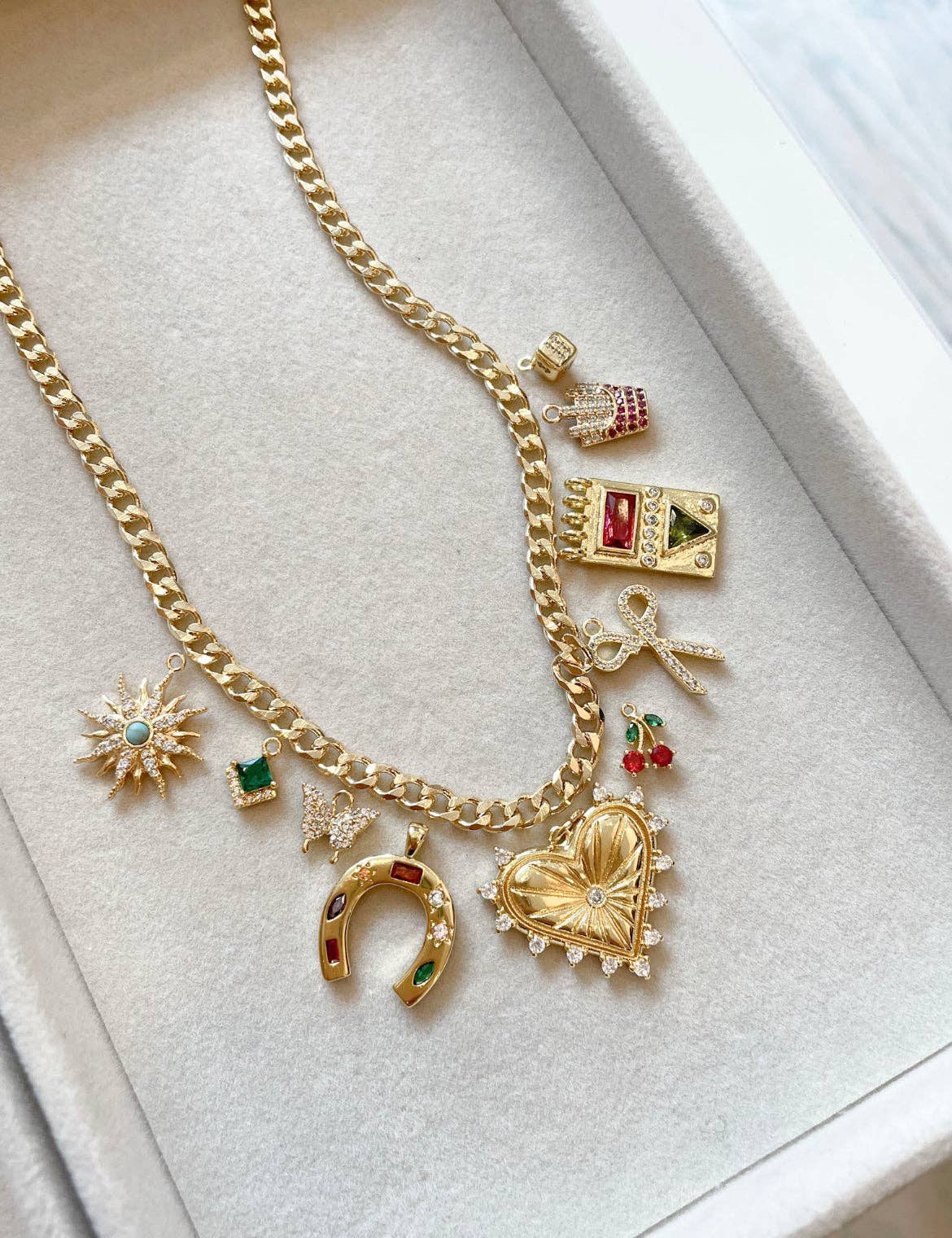 Gold 'Gatsby' Emerald Charm