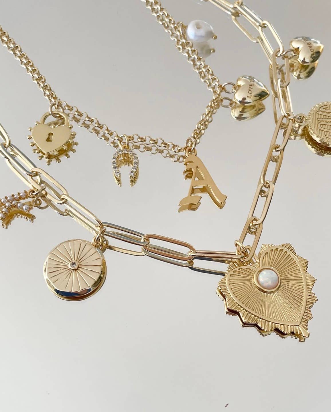 Gold Pearl Letter Charms