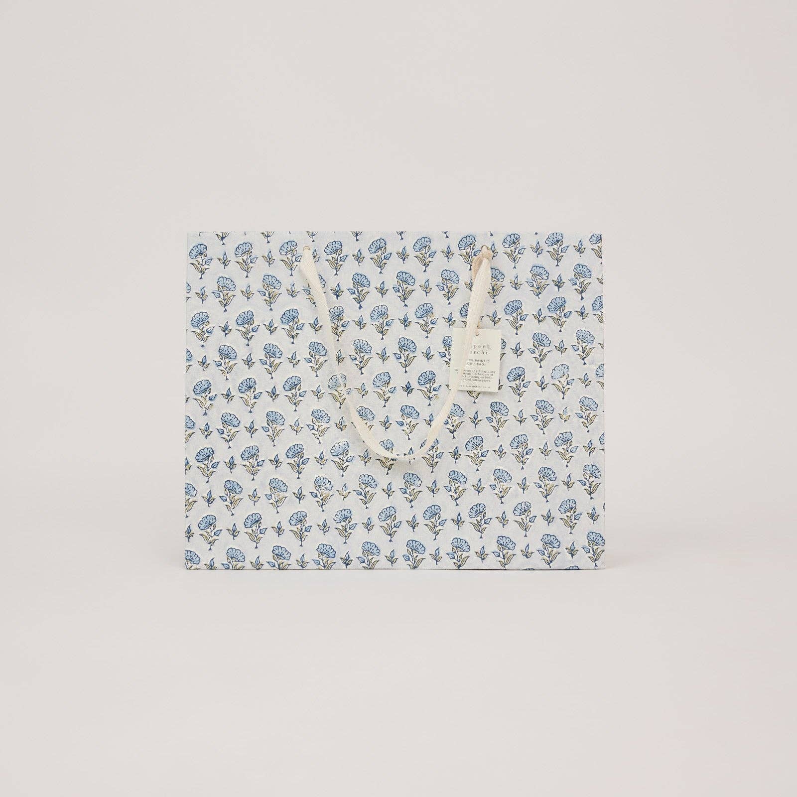 Hand Block Printed Gift Bags (Large) - Blue Stone Refresh