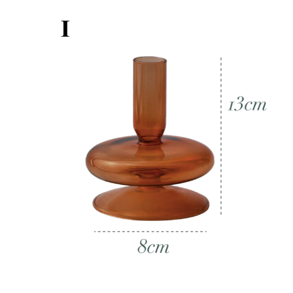 Brown Glass Candlestick Holder