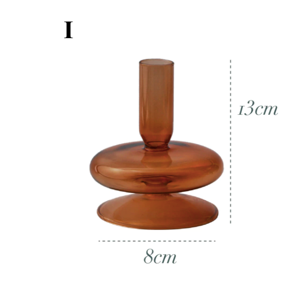 Brown Glass Candlestick Holder