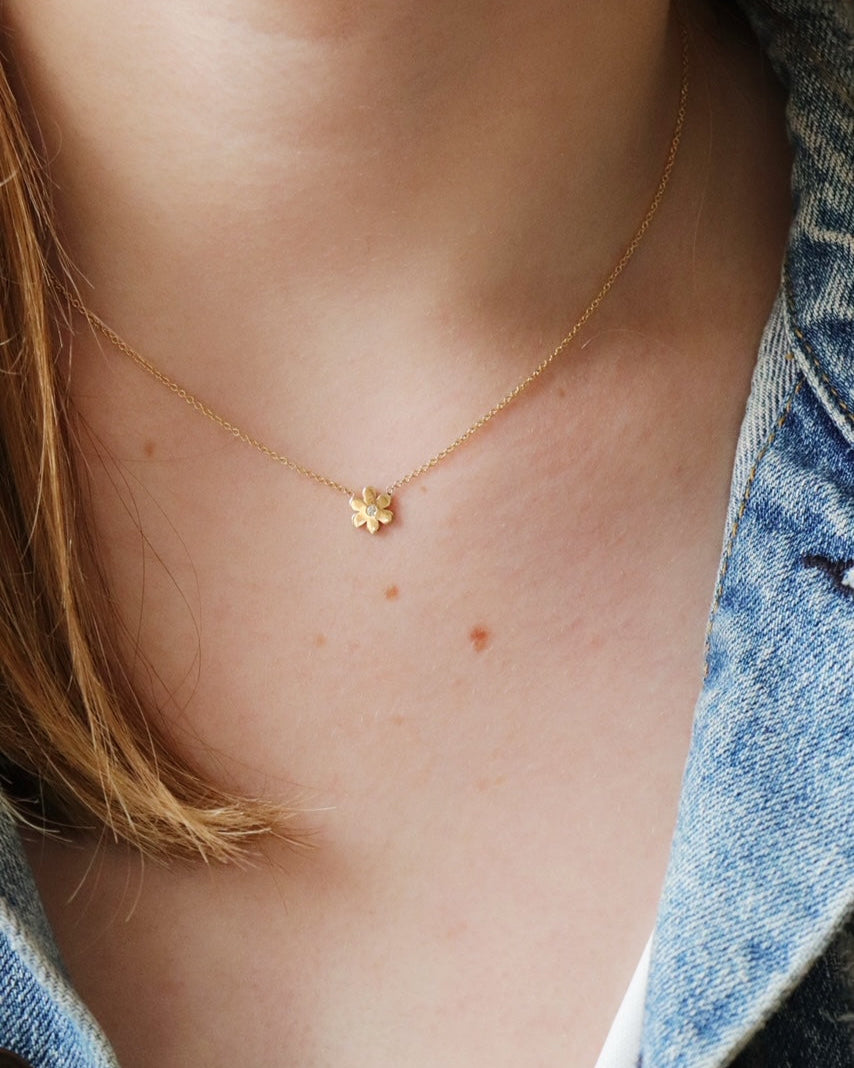 Diamond Flower Necklace