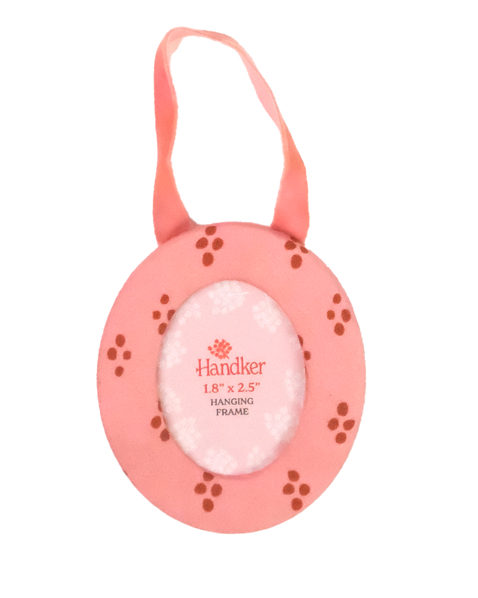 Pink Dottie Fabric Frame Ornament