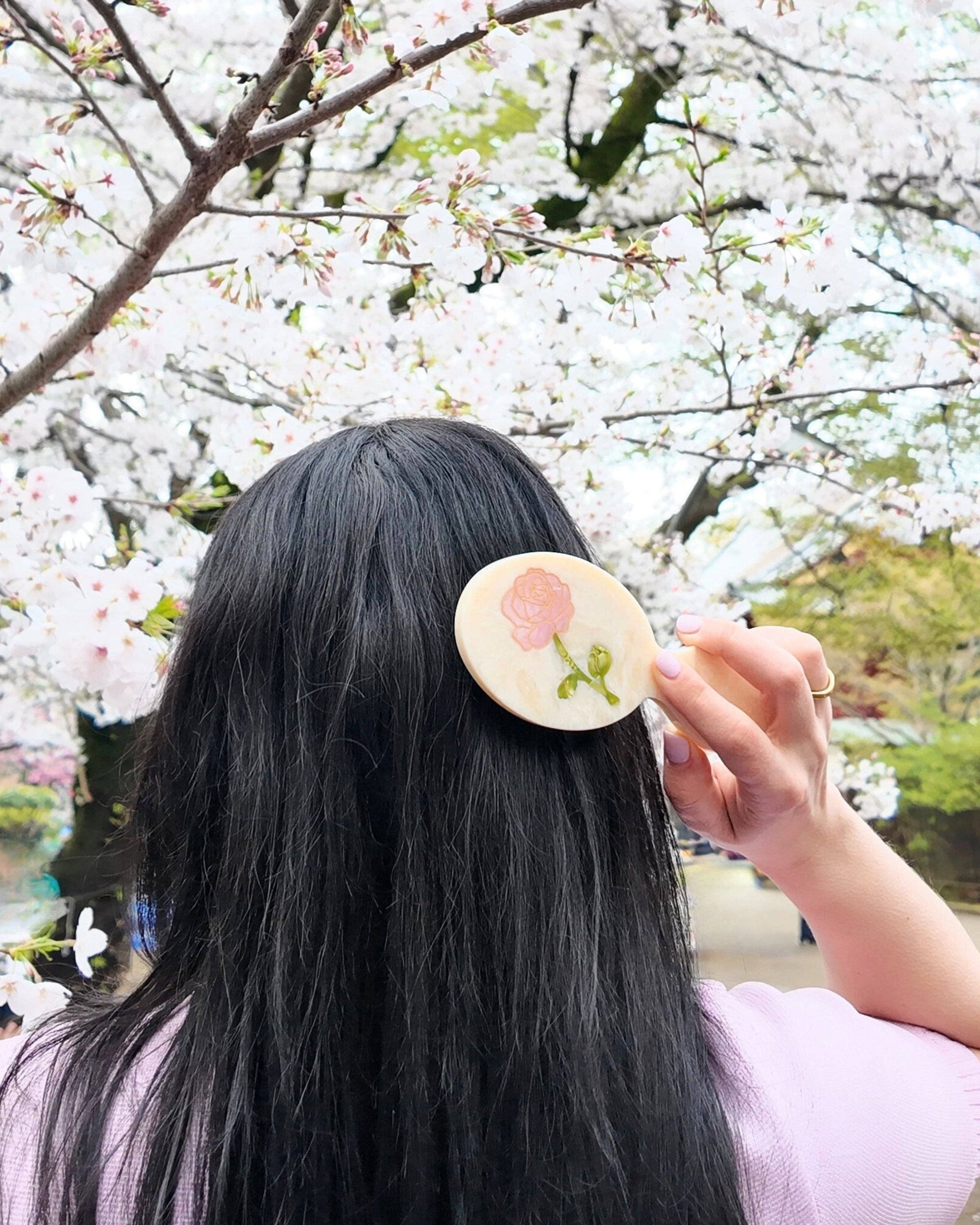Hand-painted Spring Rose Handbag Hero Brush