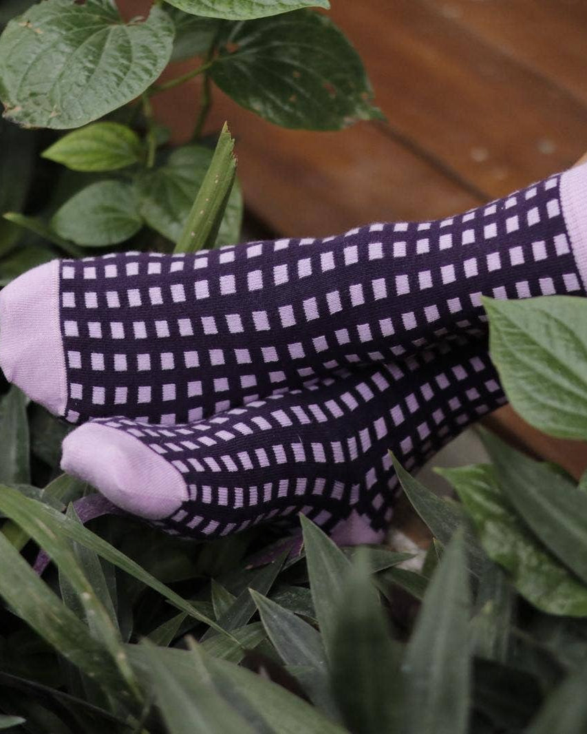 Women's organic cotton socks - Paulette Vichy Mauve