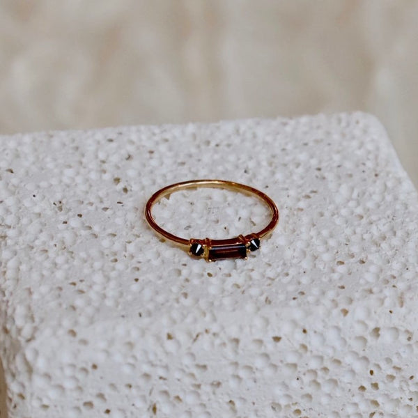 Smoky Quartz Baguette Crush Ring