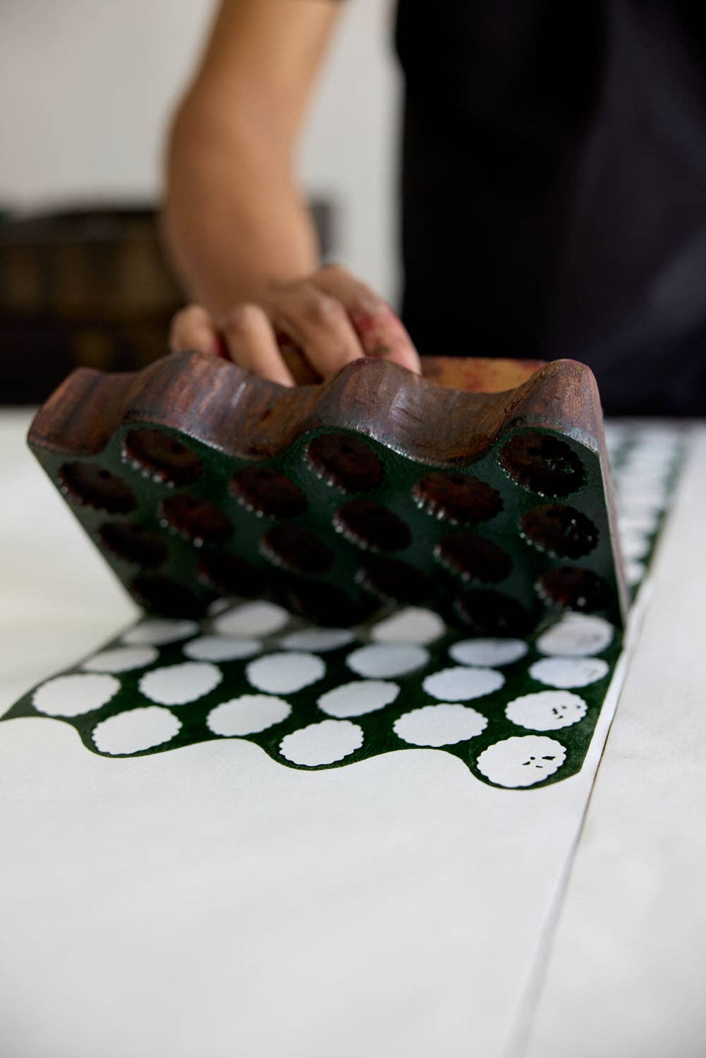 Block Printed Gift Bags (Small) - Holly Green
