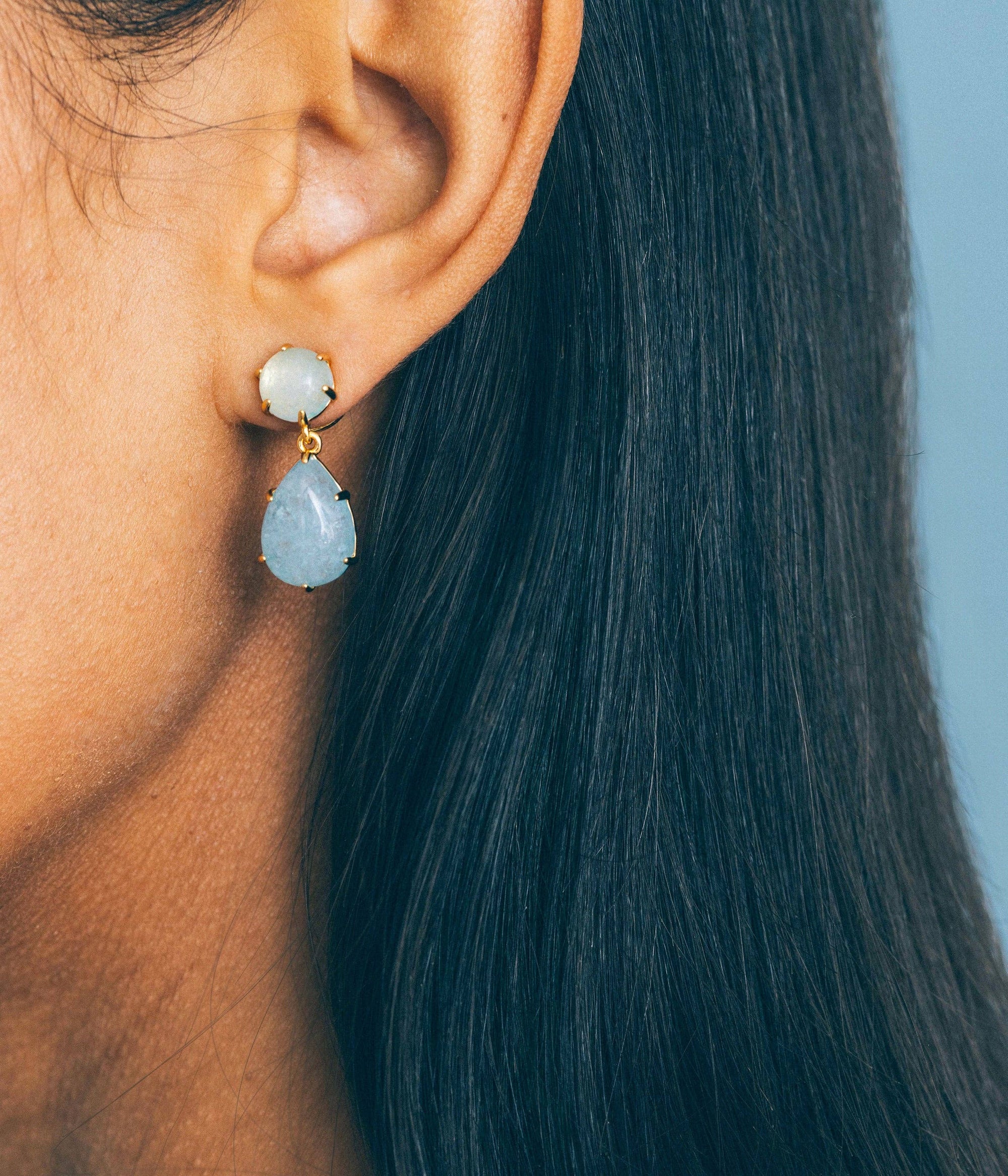 Elia Drop Earrings in Aquamarine