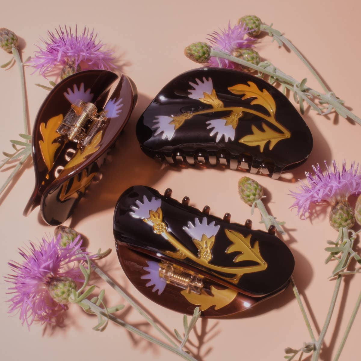 Milk Thistle Claw - Fall Colors Acetate Flower Hair Clip