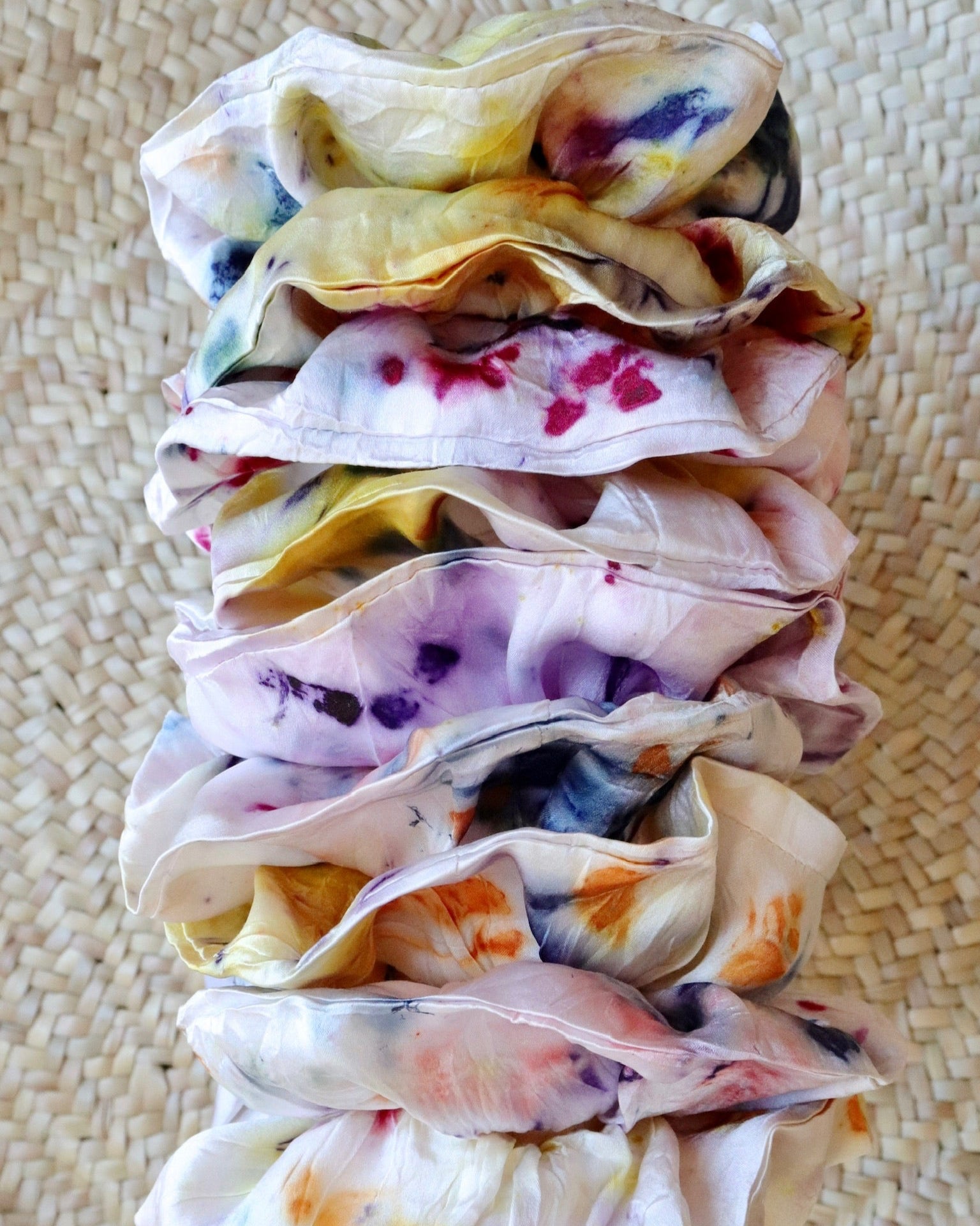 Botanically Dyed Silk Hair Scrunchie