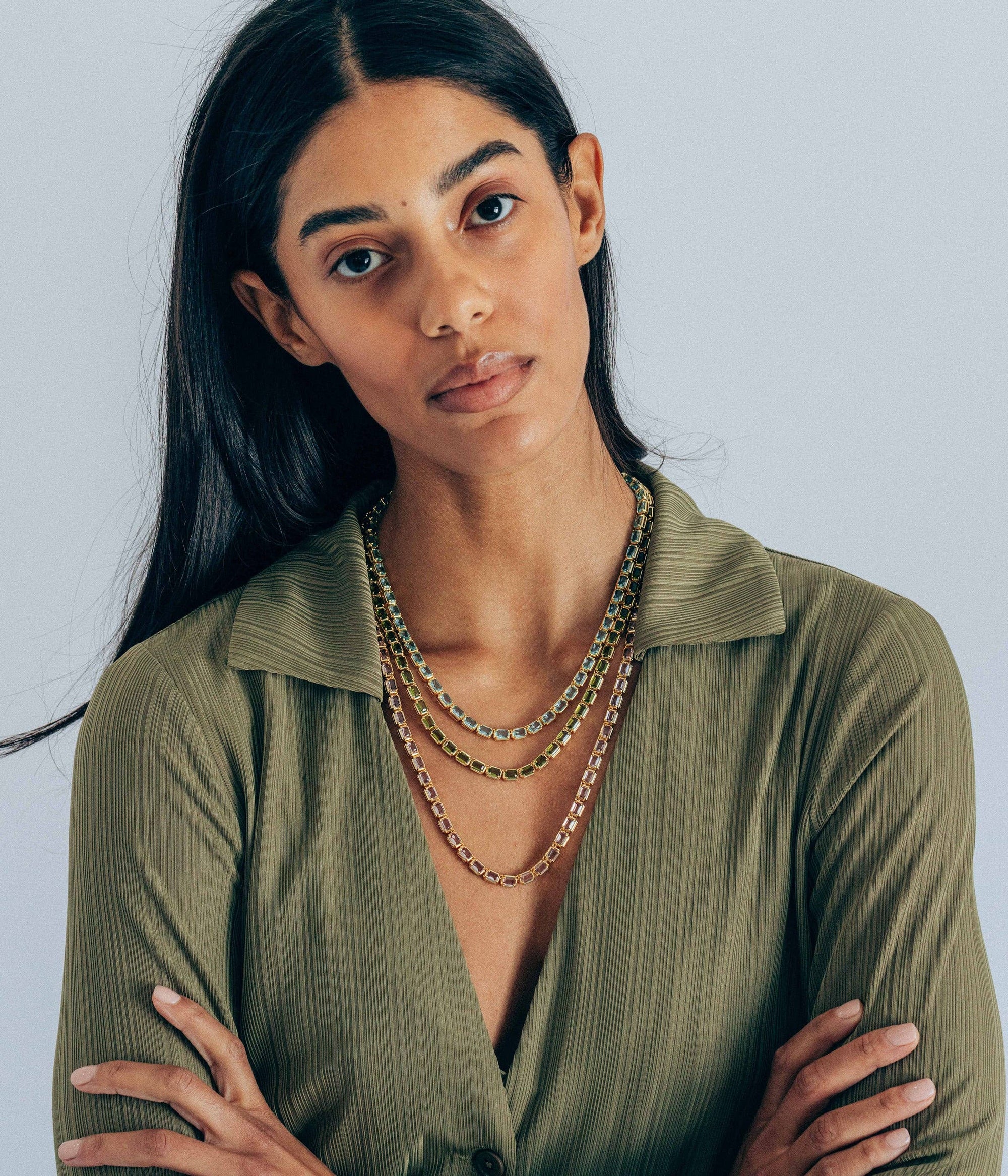 Liza Slider Necklace in Rosaline