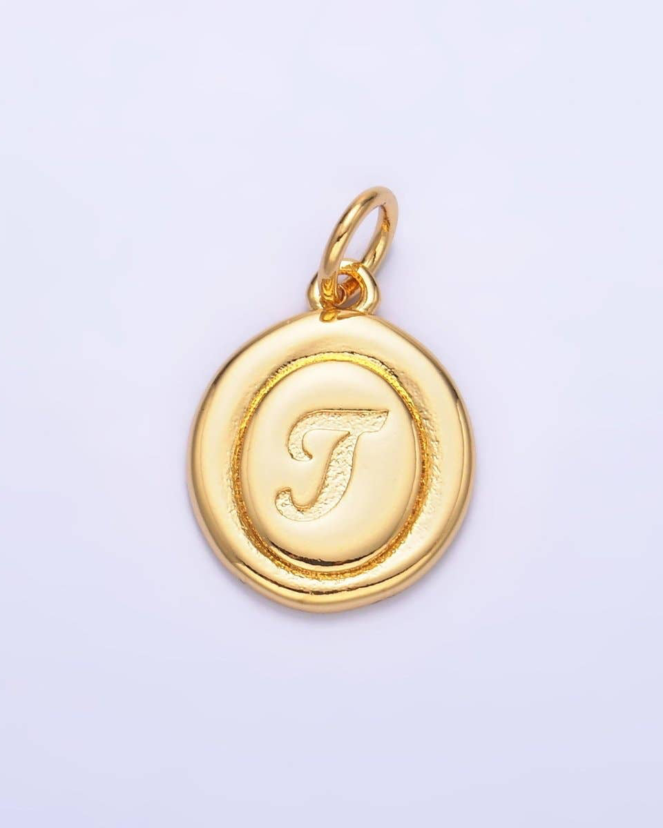 Initial Script Oval Charm
