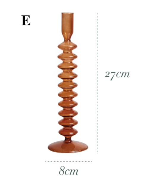 Brown Glass Candlestick Holder