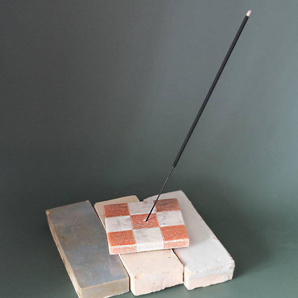 Marble Checks Incense Holder