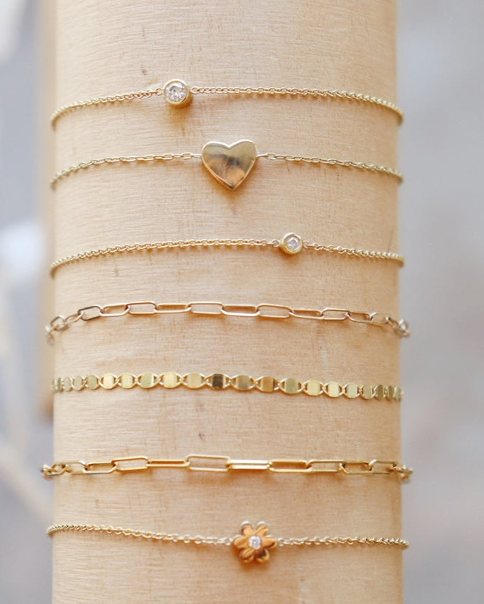Tiny Flower with Diamond Bracelet