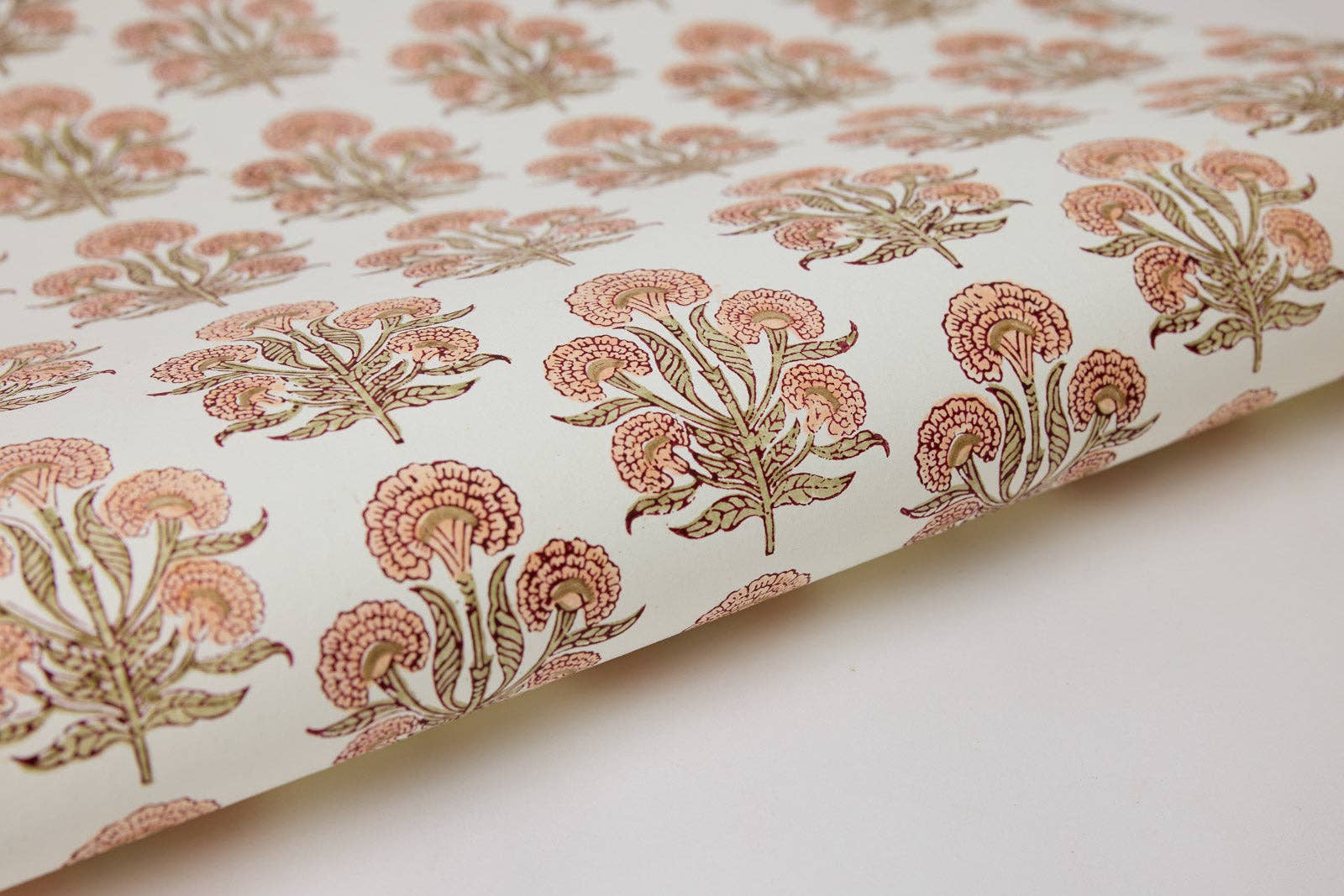 Block Printed Wrapping Paper Sheets - BP Aurora Terracotta