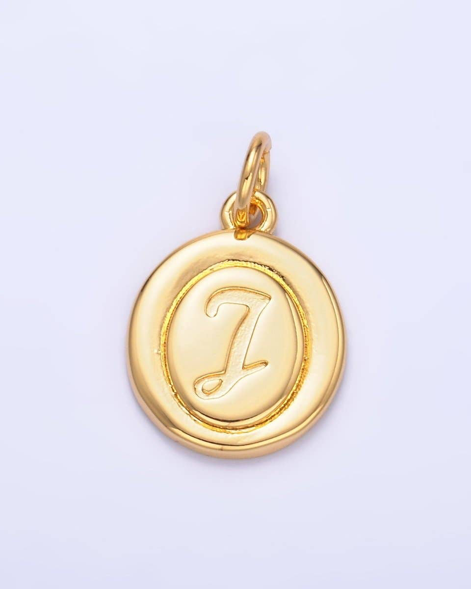 Initial Script Oval Charm