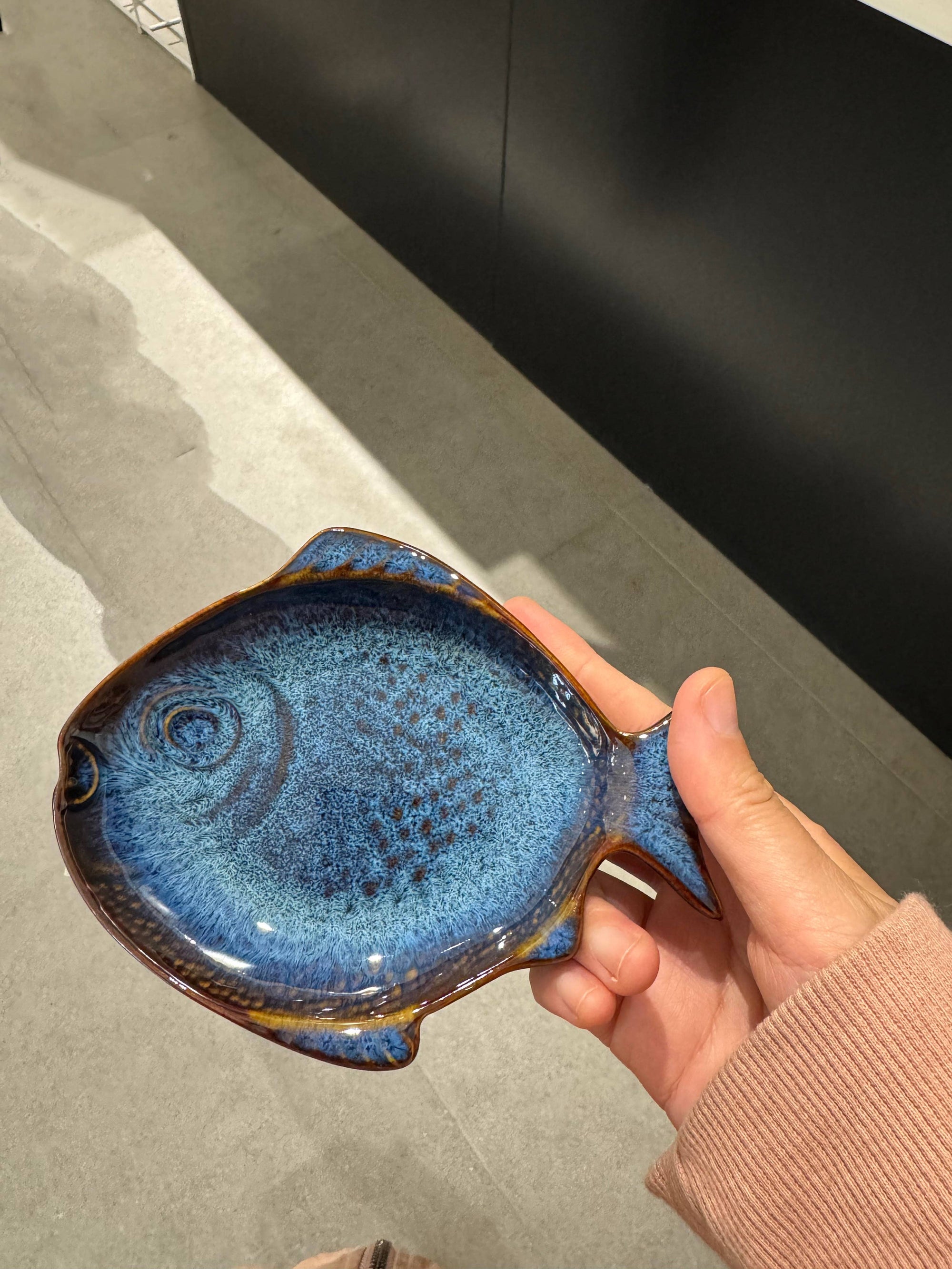 Blue Fish Trinket Tray-Ceramic Ring Dish-Jewelry Tray