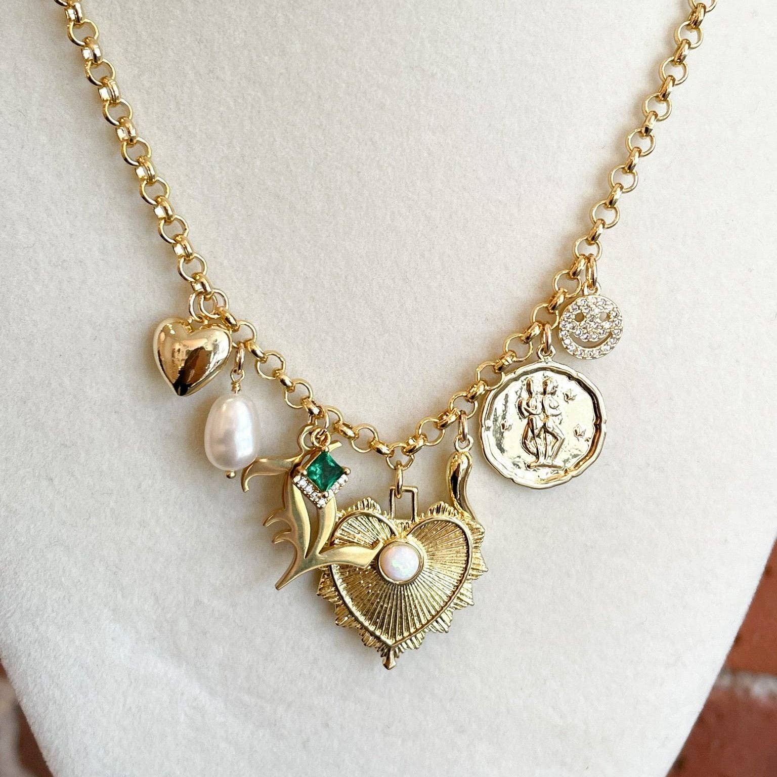 Gold 'Gatsby' Emerald Charm