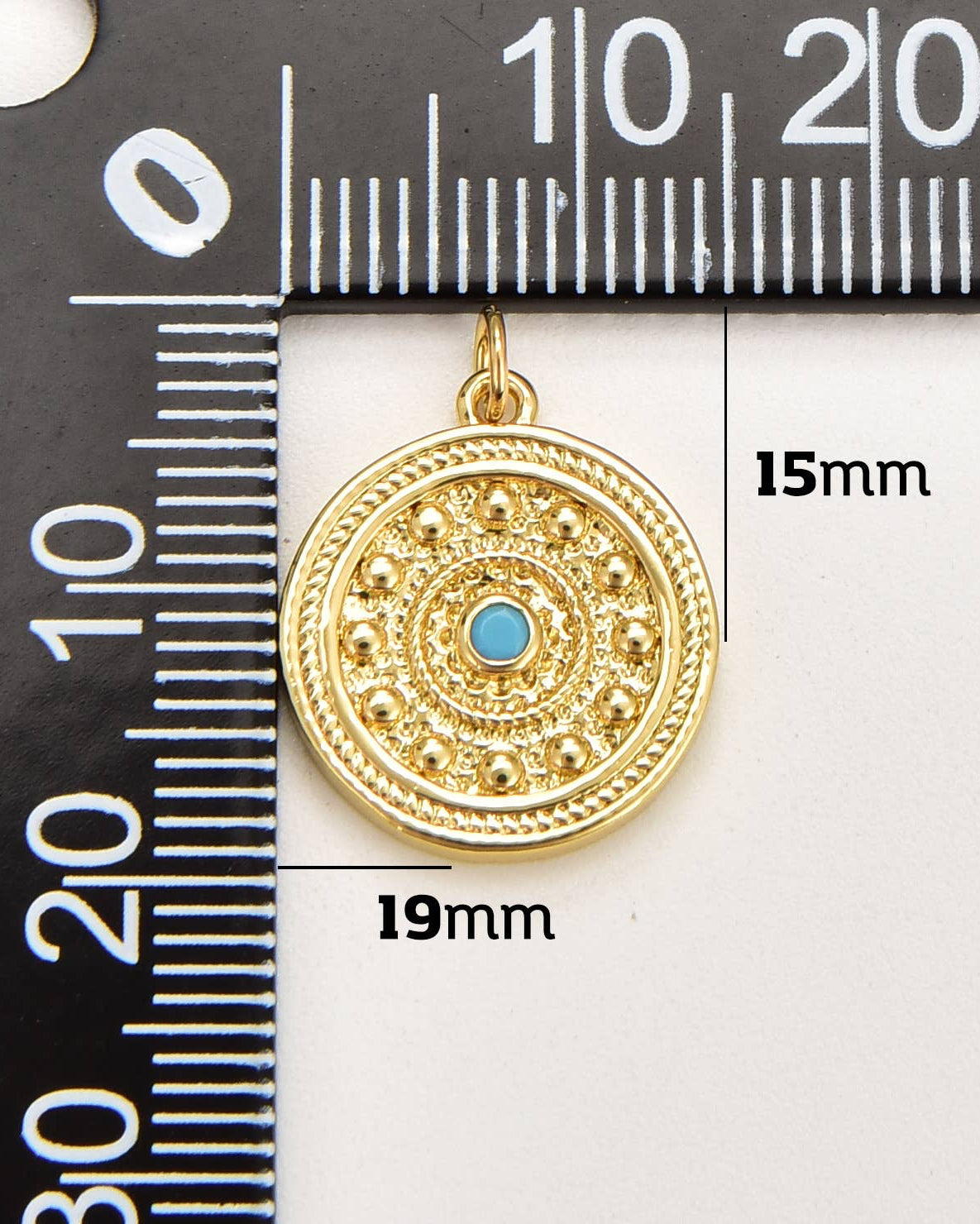 Turquoise Eye Disc Charm
