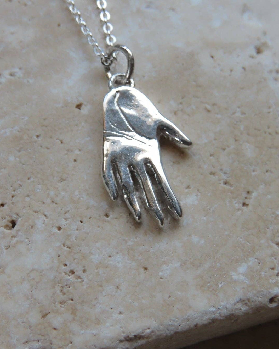 Silver Hand Talisman Necklace