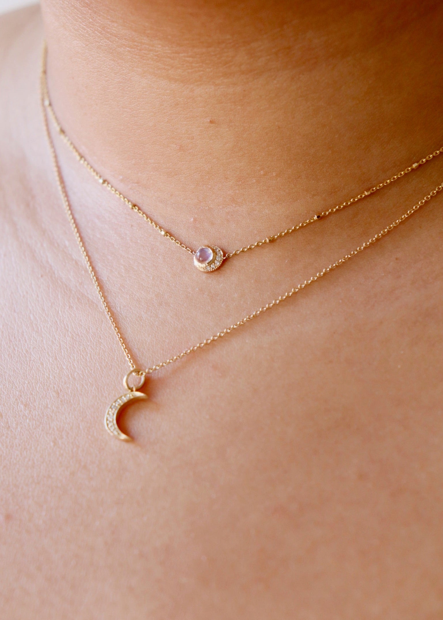 Diamond Moon Necklace