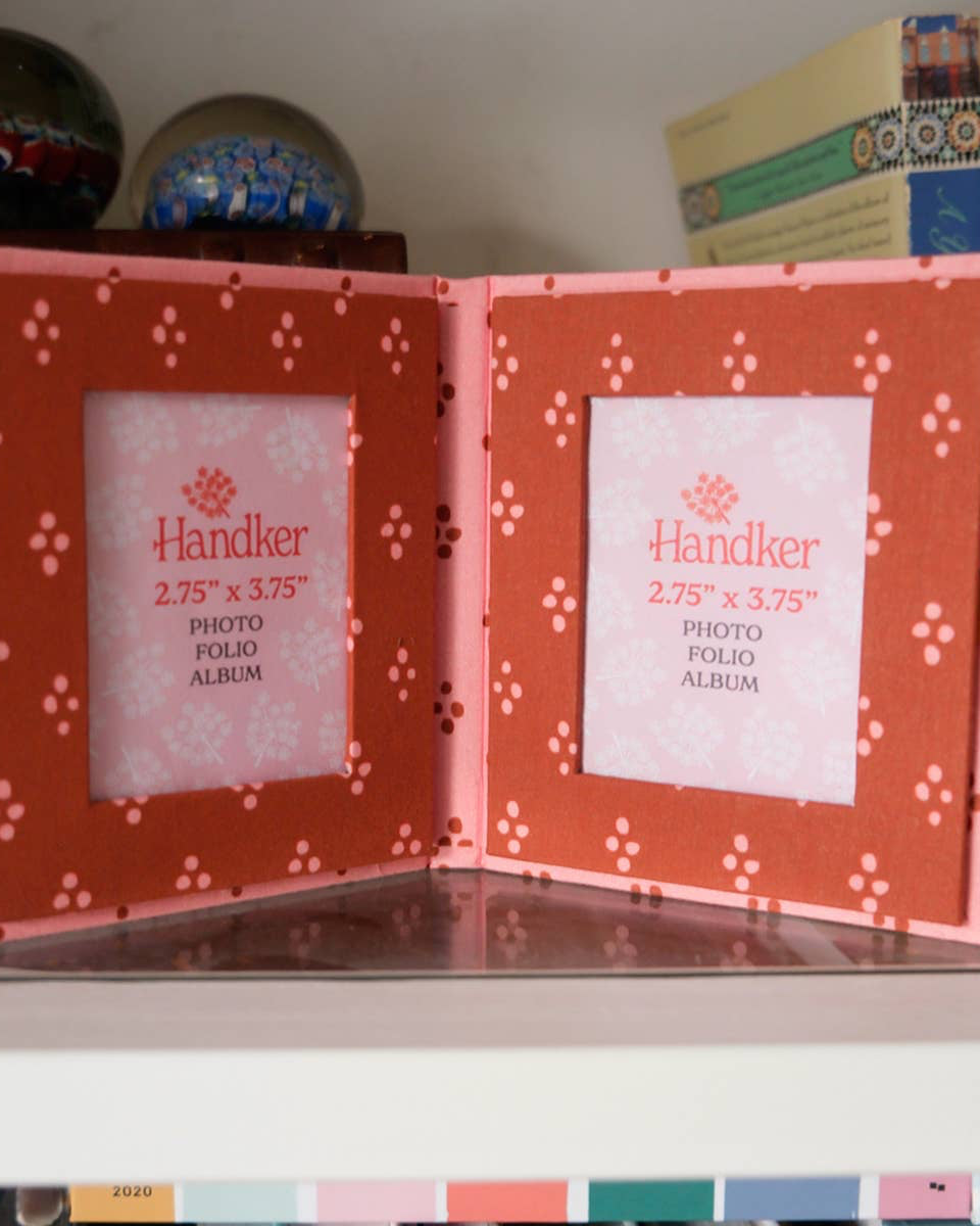 Pink Dottie Fabric Frame Album