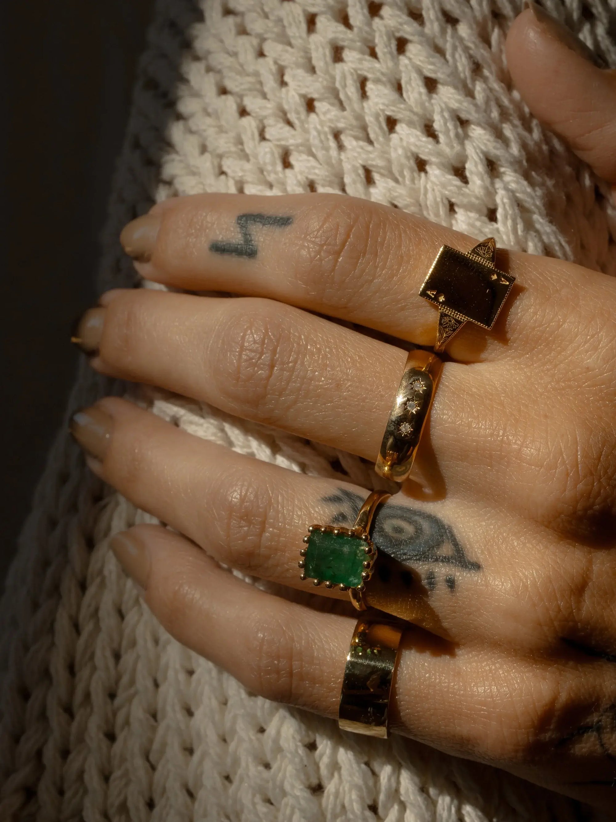 Ramona Ring - Raw Emerald: 6