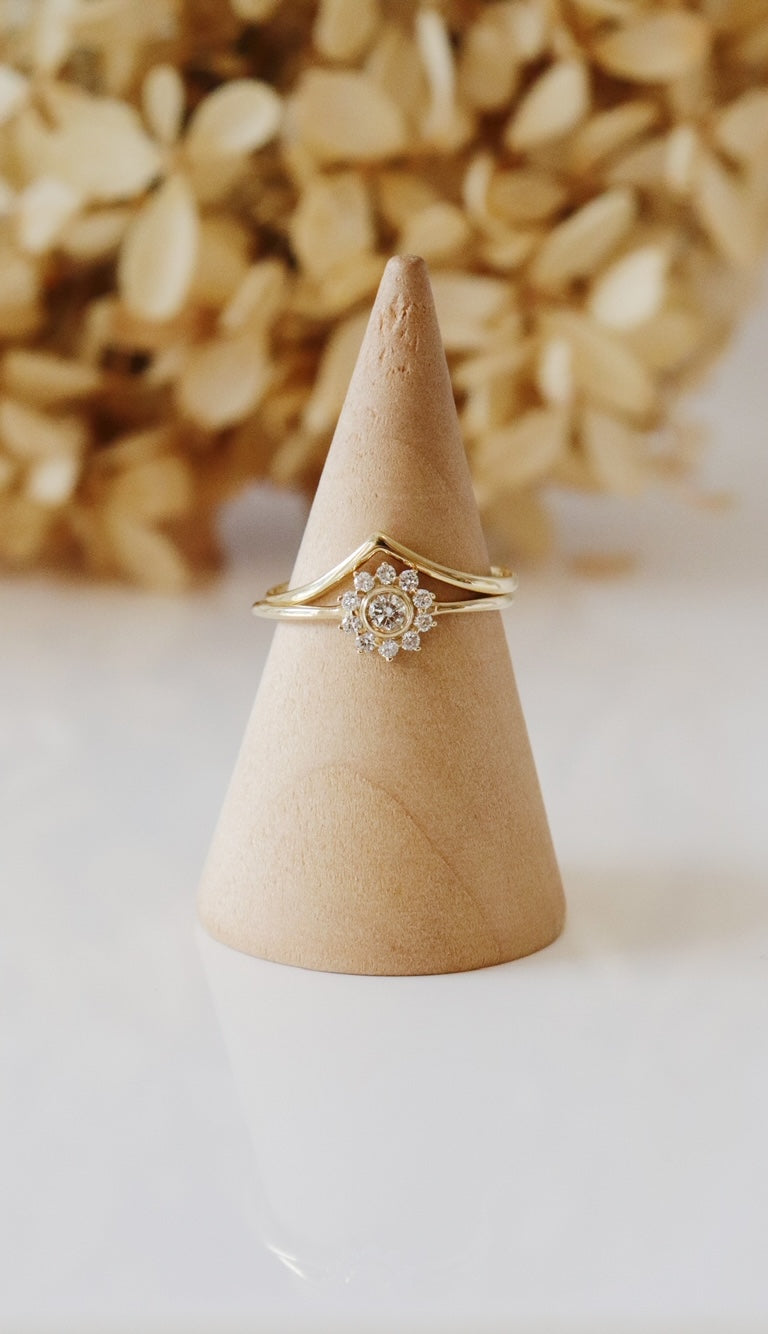Gold Diamond Sunflower Ring