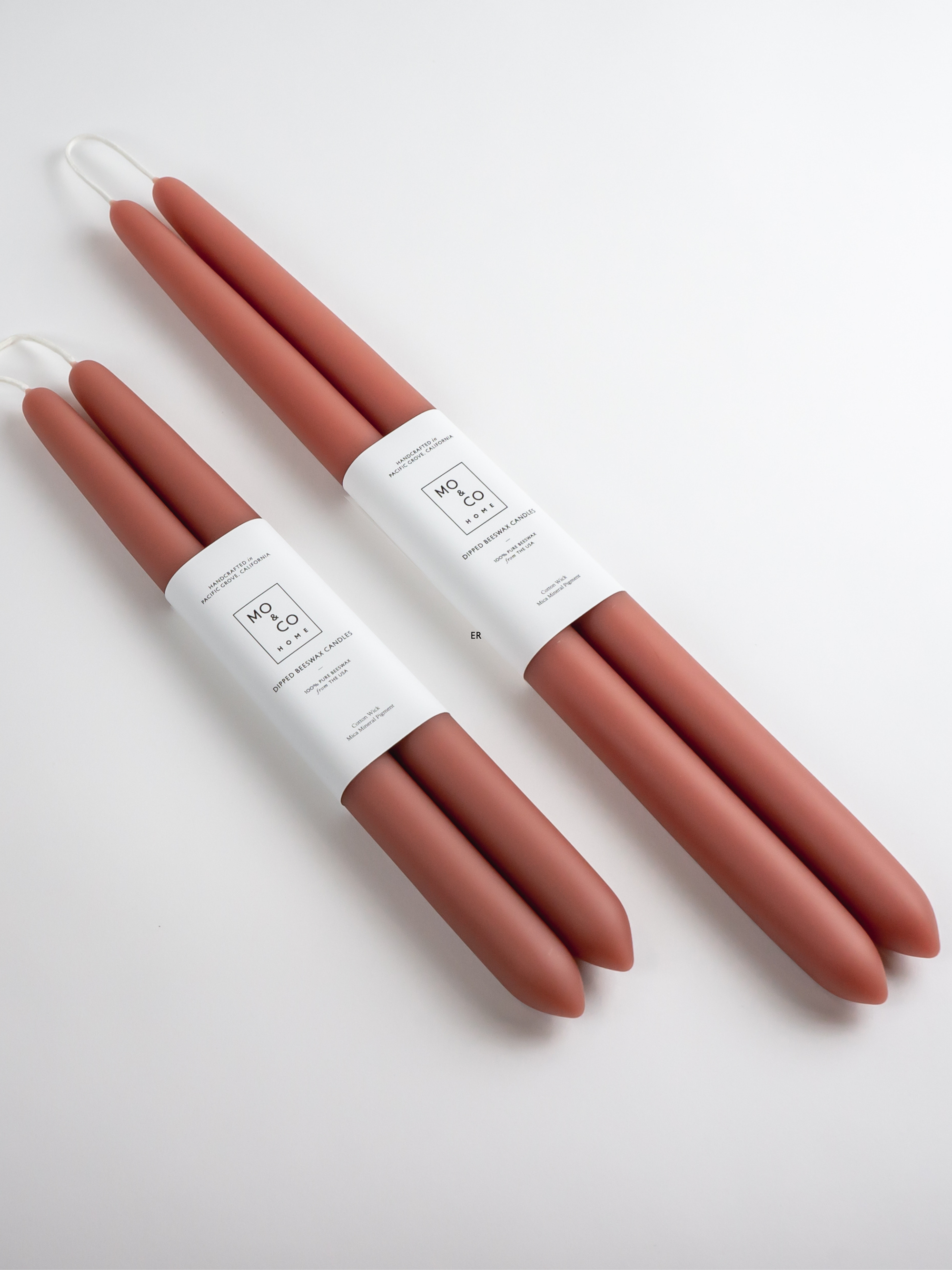 Terra Cotta | Dipped Beeswax Taper Candles | All Natural