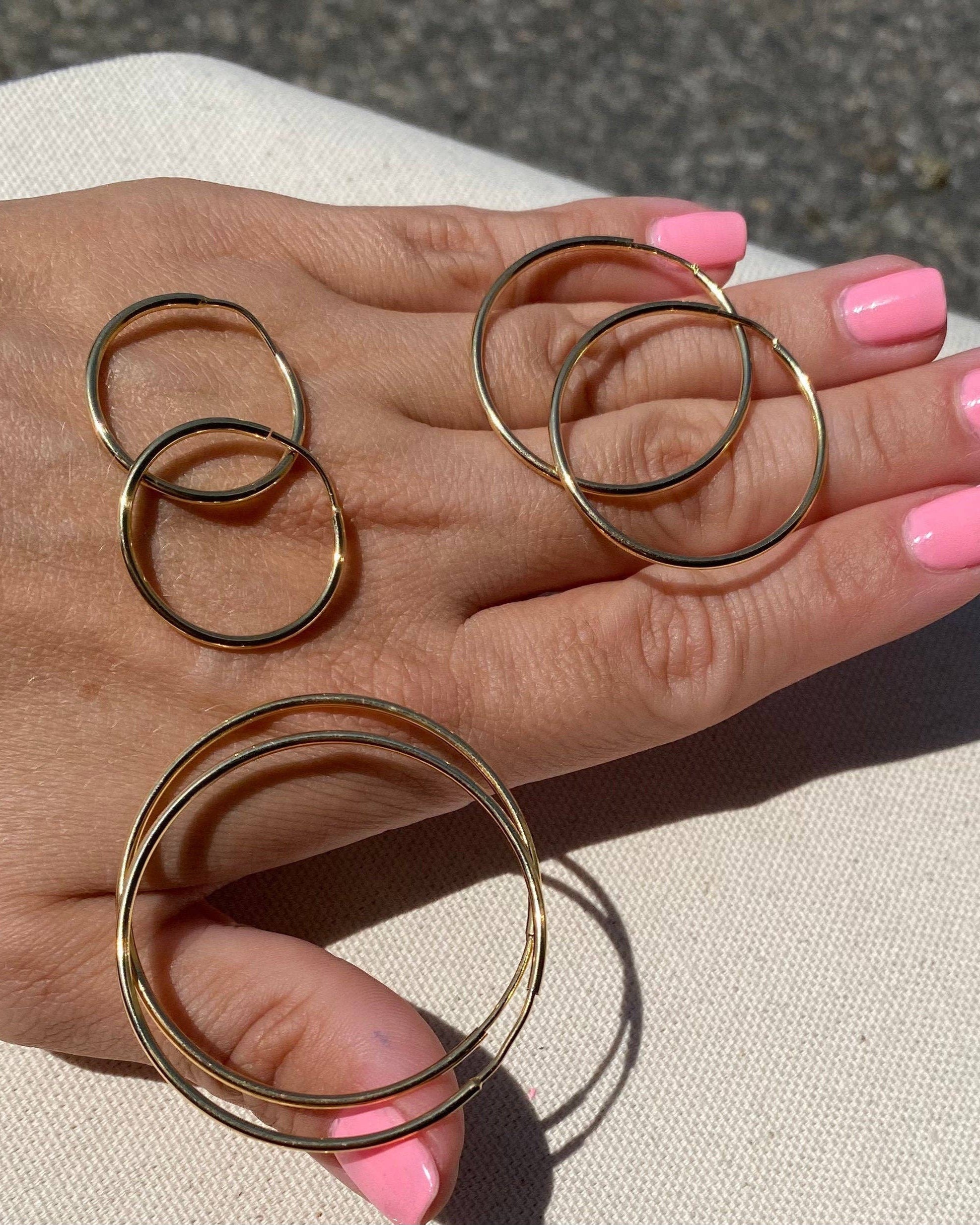 Endless Hoop Earrings- Charm Bar