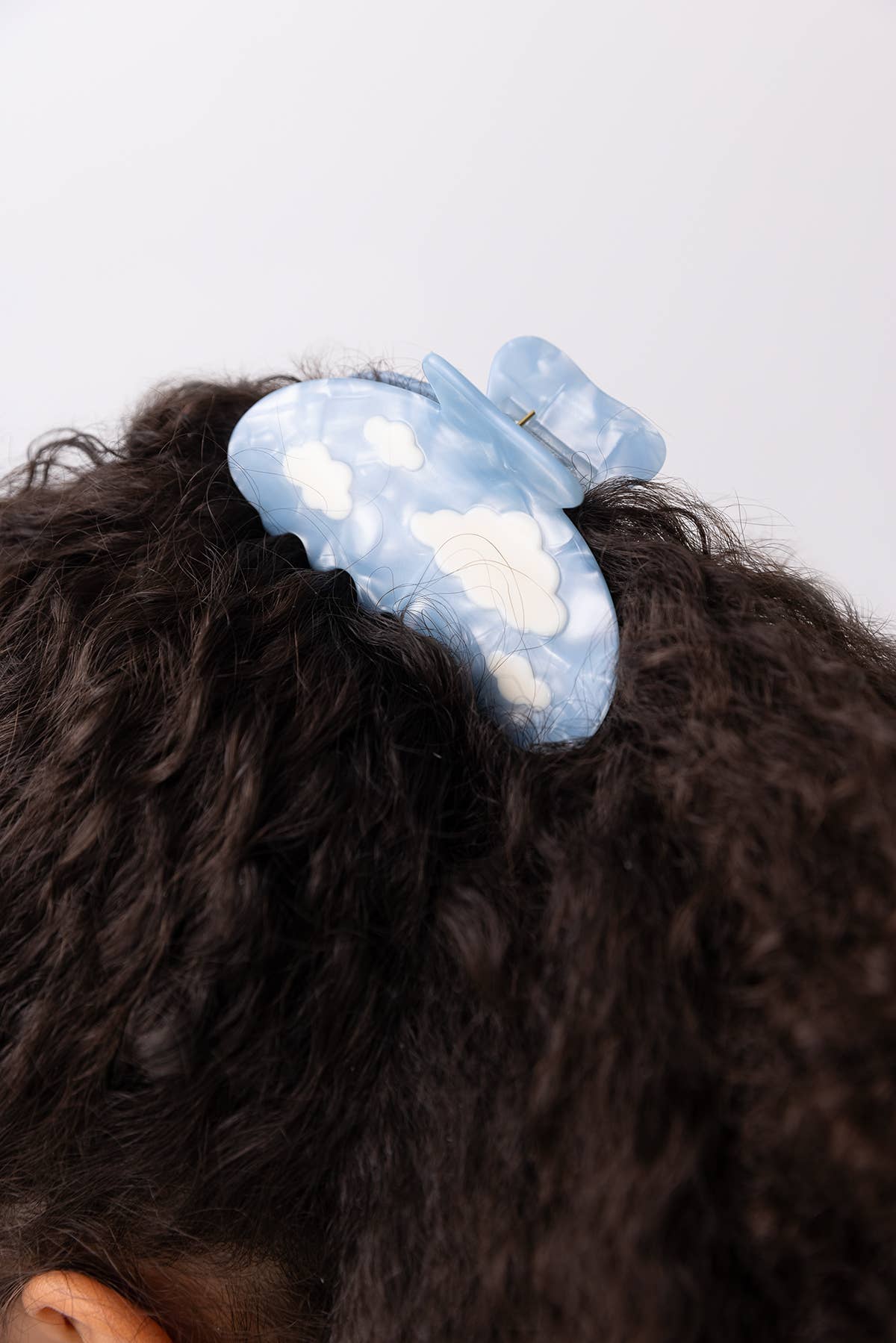 Lucy Hair Claw - Blue Sky With White Clouds Hair Clip