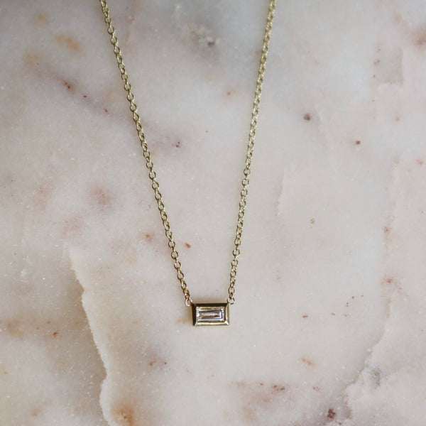 Diamond Baguette Necklace