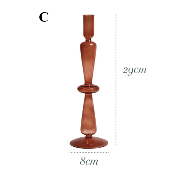 Brown Glass Candlestick Holder