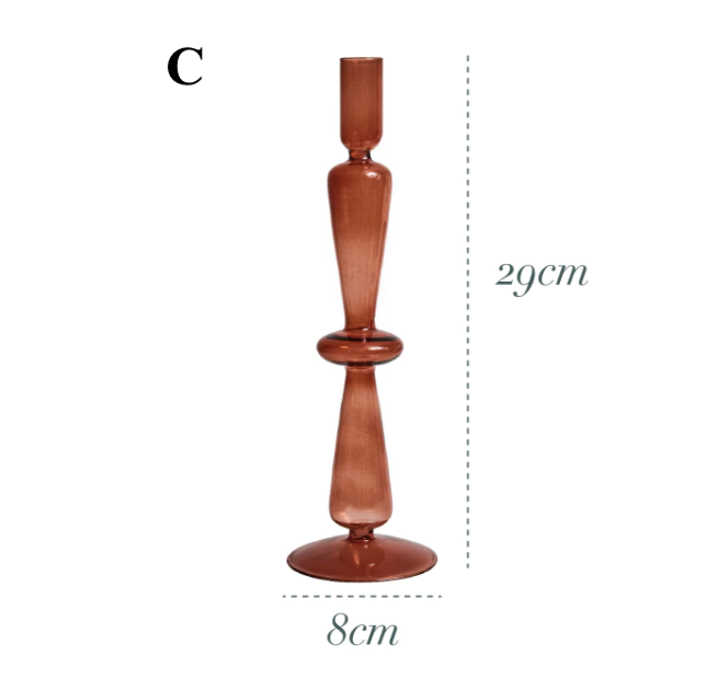 Brown Glass Candlestick Holder