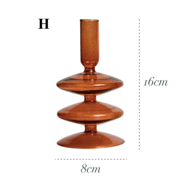 Brown Glass Candlestick Holder