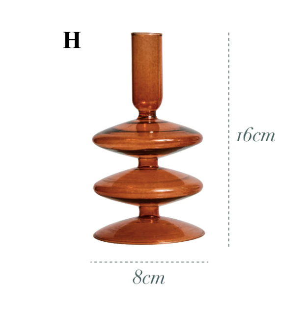 Brown Glass Candlestick Holder