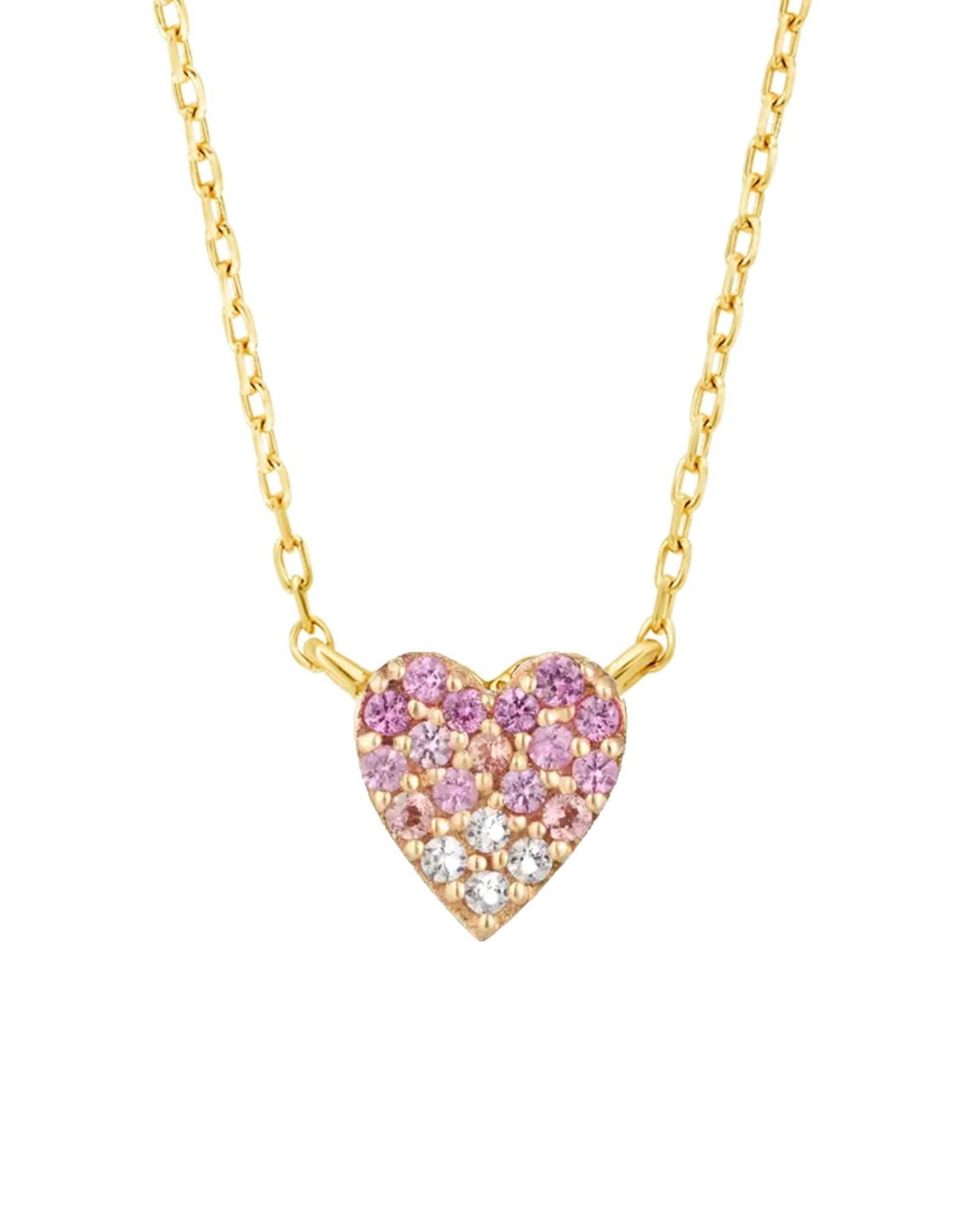 Pink Sapphire Heart Necklace