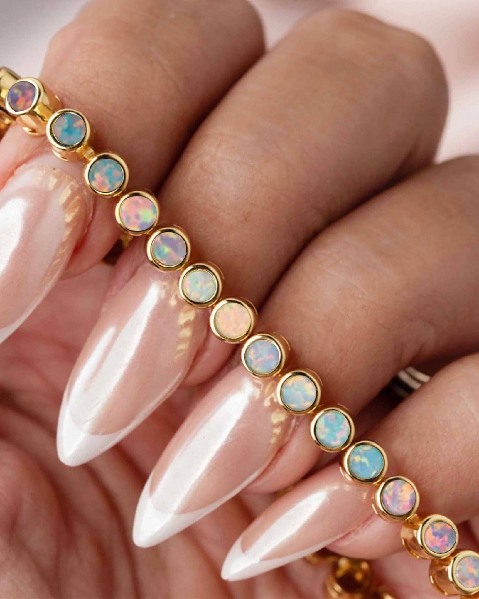 Pastel Opal Ombre Tennis Bracelet