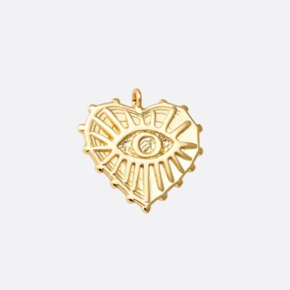 Gold Radiant Heart Charm