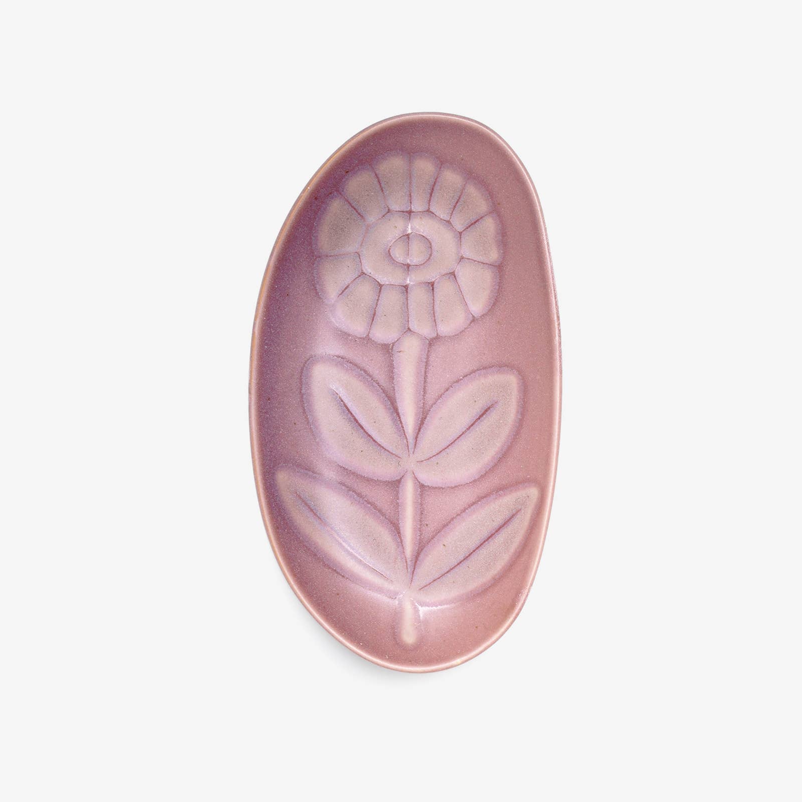 Oval Flower Trinket Tray-Ceramic Ring Dish-Jewelry Tray
