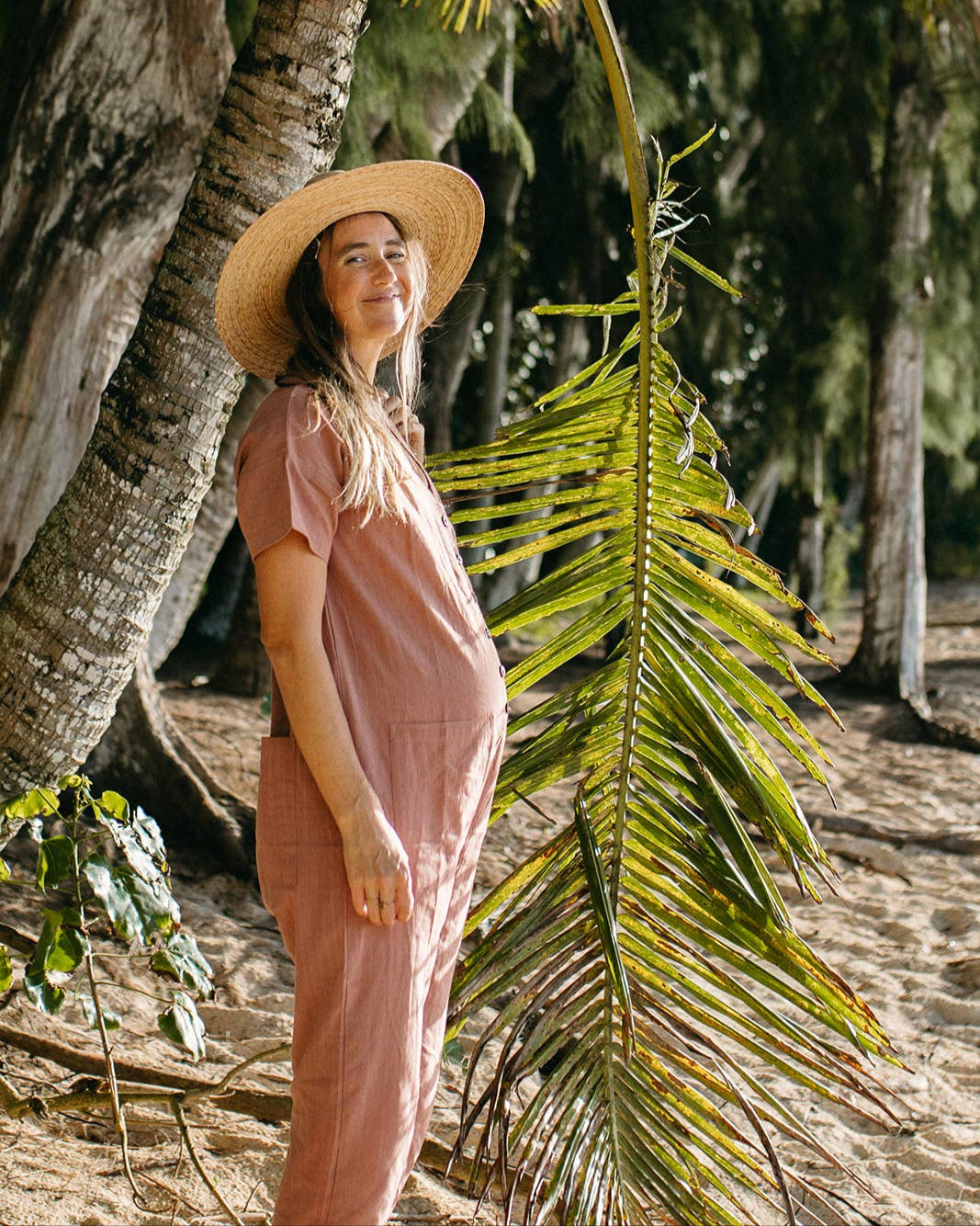 Short Sleeve Light Terracotta Jumpsuit