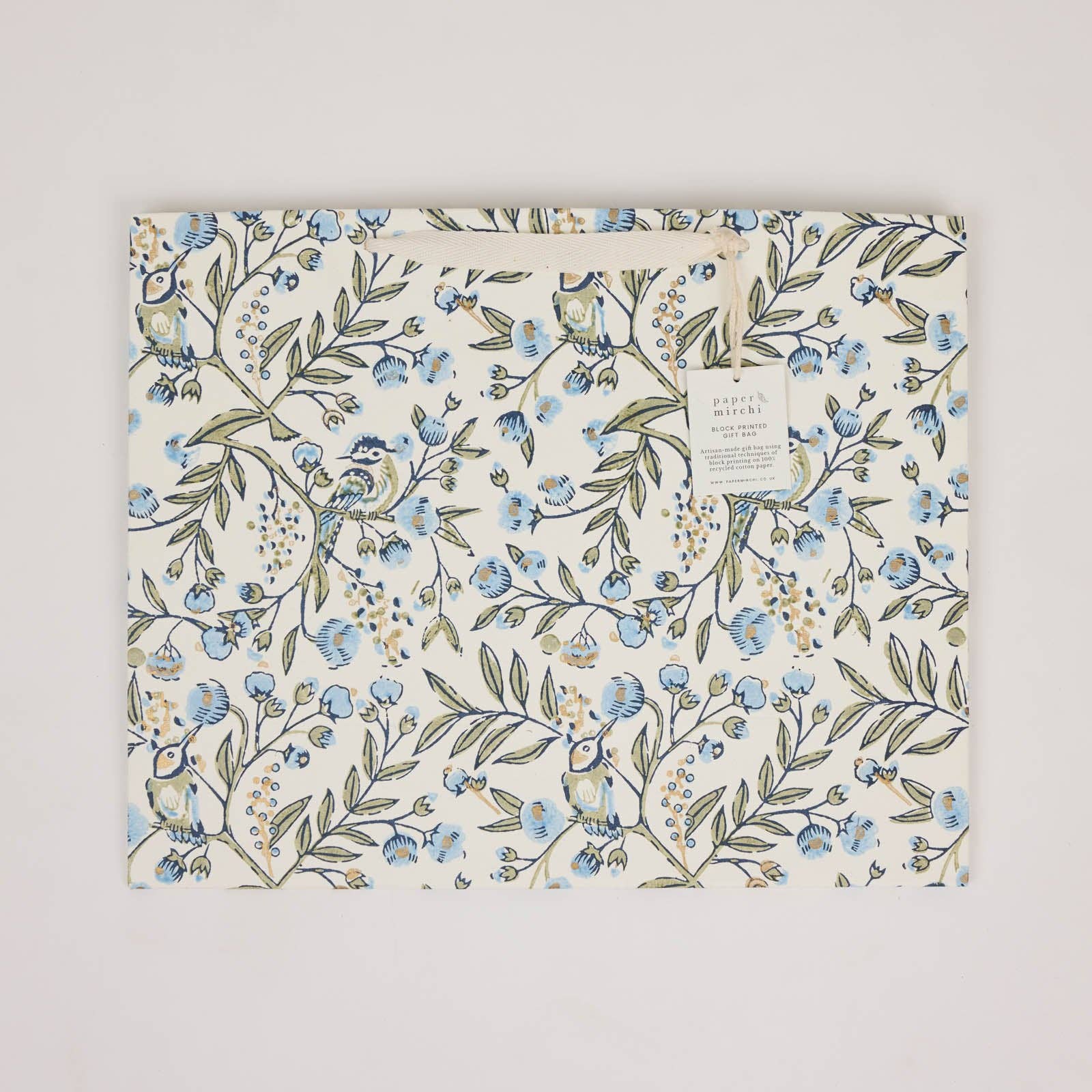 Hand Block Printed Gift Bags (Large) - Blue Stone Refresh