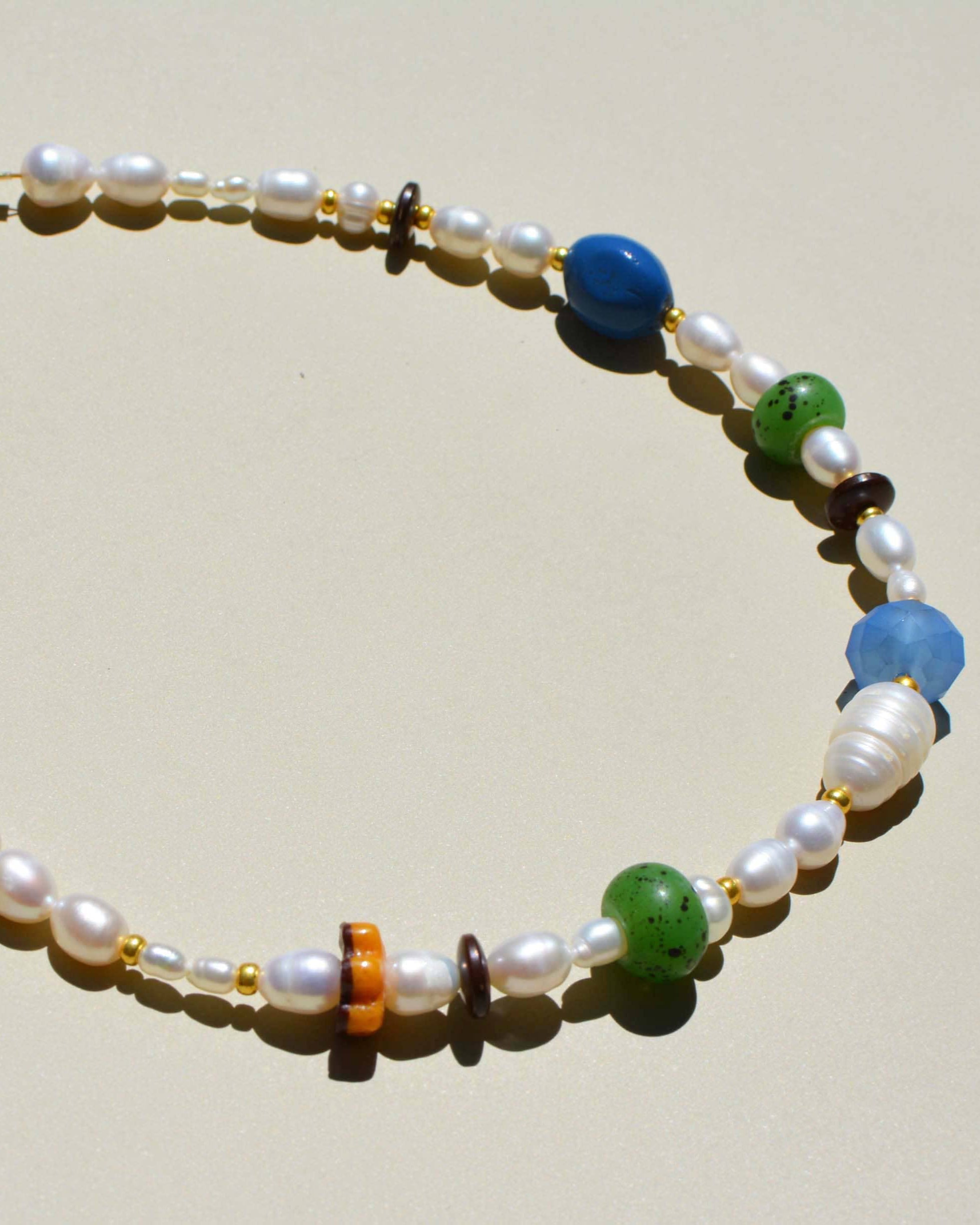Blue Poppy Bead Necklace
