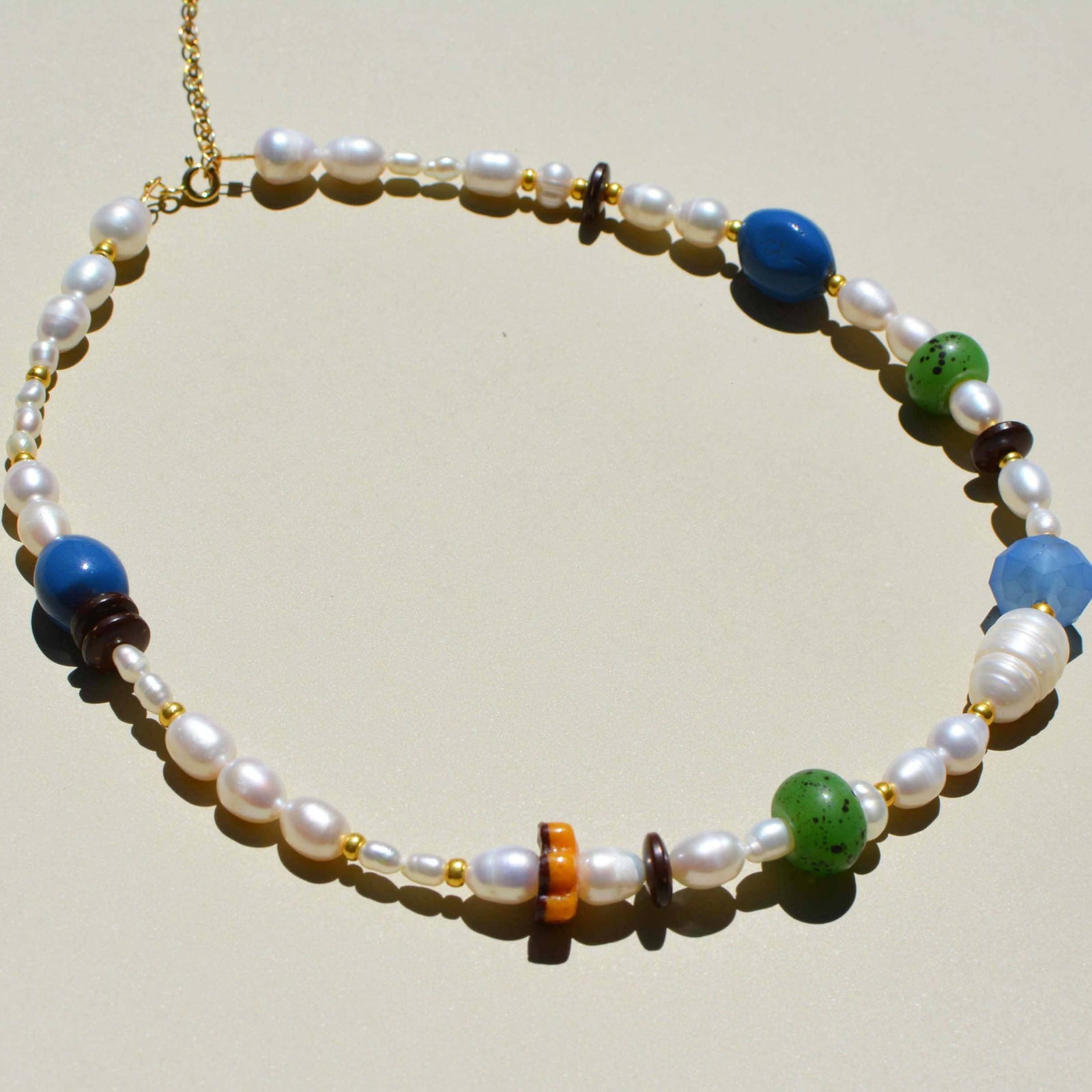 Blue Poppy Bead Necklace