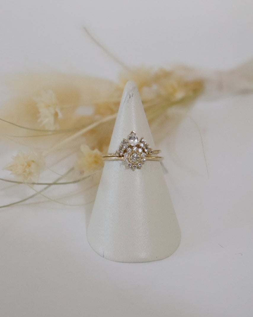 Gold Diamond Sunflower Ring