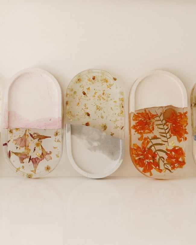 Wildflower Resin Trinket Tray