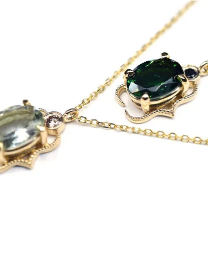 Clova Diamond and Tourmaline Necklace