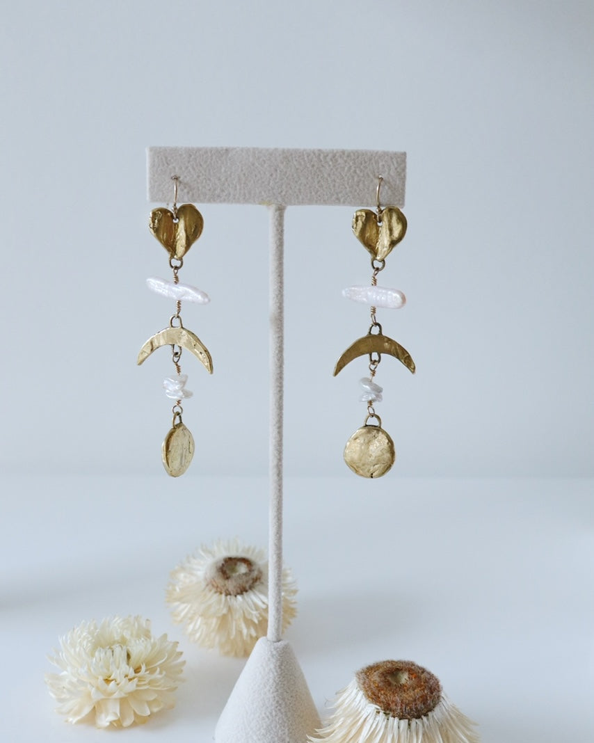 Gold Celestial Ladder Earrings
